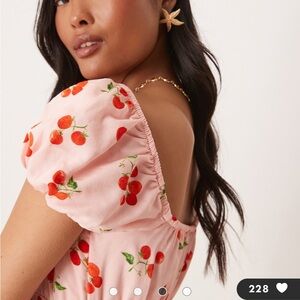 Nobody’s child Pink tomato Print Midi Dress